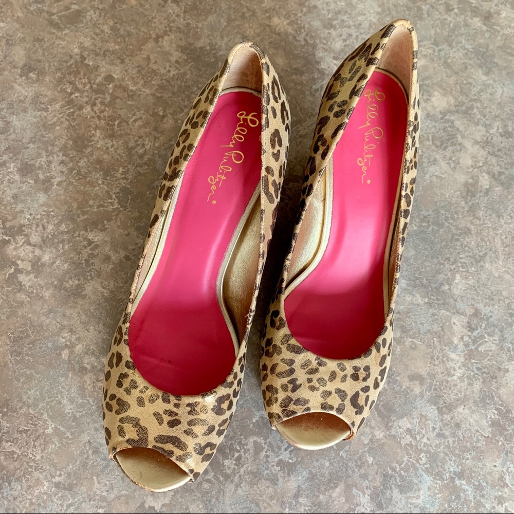 Lilly Pulitzer Cheetah & Cork Wedges (8)